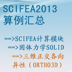 固體力學solid的三維正交各向異性（ortho3d）【SciFEA2013算例】