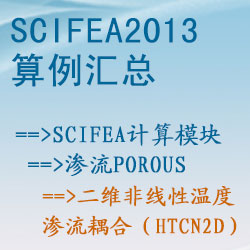 滲流porous的二維非線性溫度滲流耦合（htcn2d）【SciFEA2013算例】